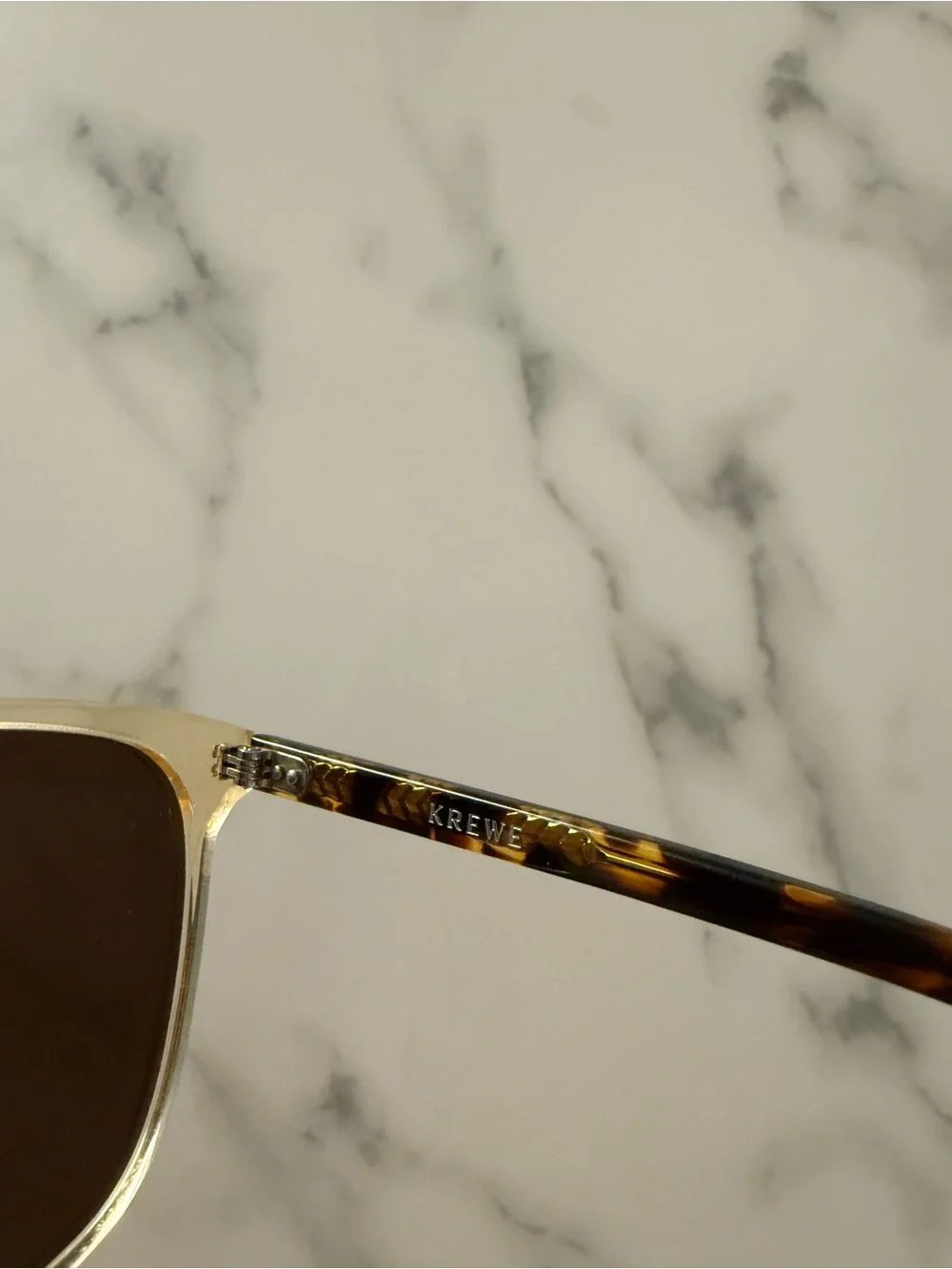 KREWE Brown Tan Clear Frame Sunglasses with Brown Lenses